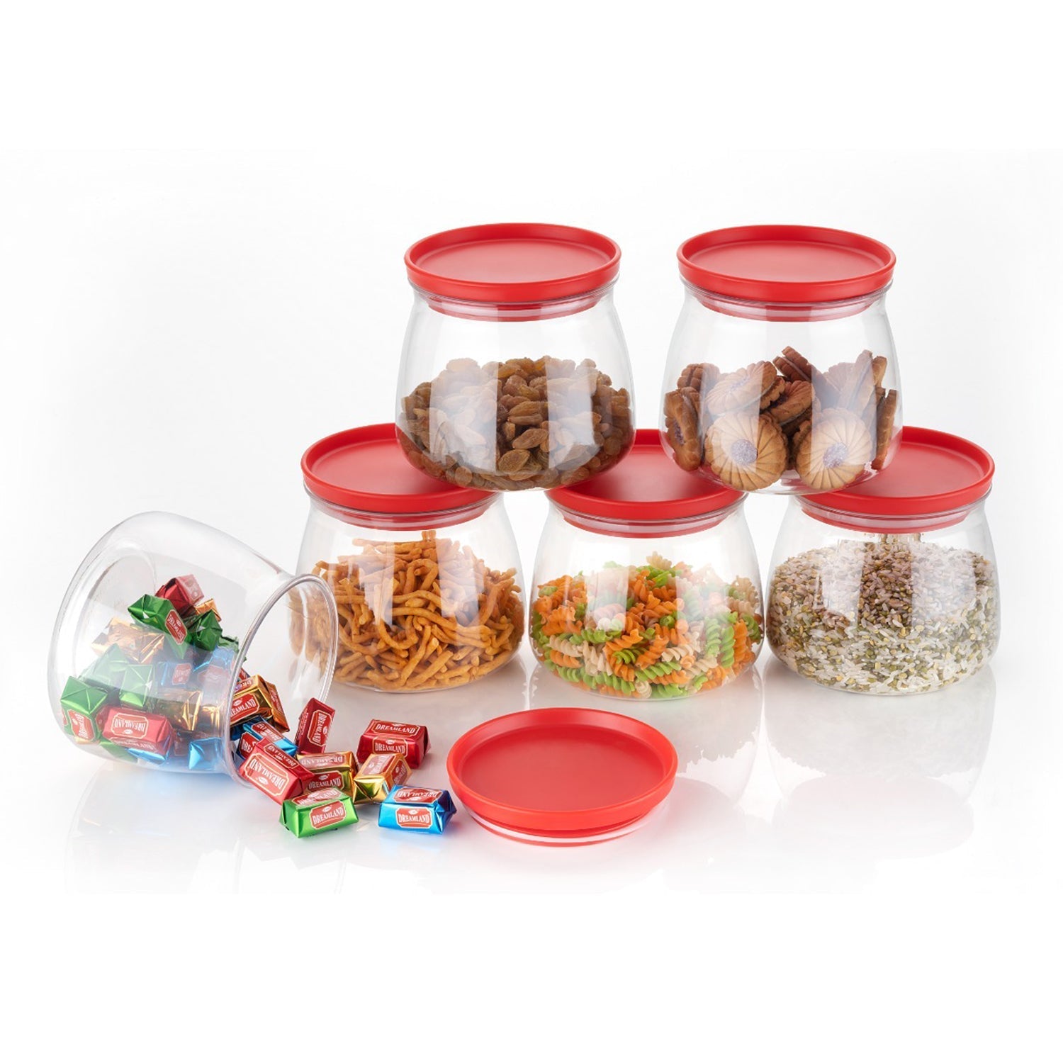 Set of 6 matka-shaped jars with detailed view Set of 6 matka-shaped jars with detailed view